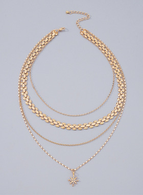 Fashion New Crystal Star Pendant Necklaces For Women