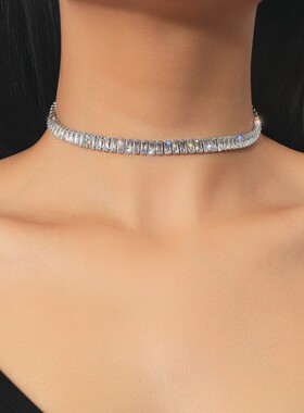 Fashion Trend Colour Rhinestone Shiny Choker Neck Chain