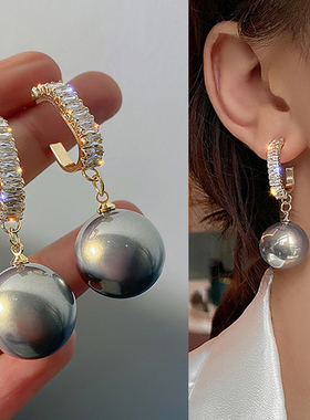 2021 New Fashion Korean Oversized White Pearl Drop Earrings