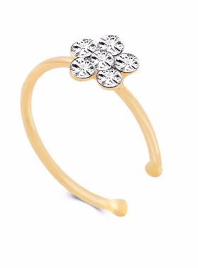 3PCS Fashion Crystal Nose Ring Indian Flower Nose Stud Hoop