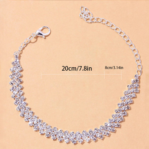 Beach Accessories Crystal Lozenge Anklet for Women Indian - 图0