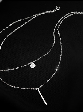 Hot Sale Silver Color Long Glitter Diamond Round Double