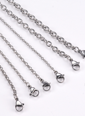 1Pc Width 1.5mm-6mm Stainless Steel Cross O Chain Necklace