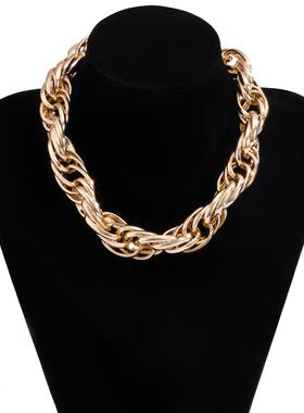 Salircon Punk Simple Big Chunky Chain Choker Necklace for