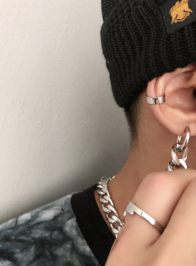 Simple Stainless Steel Dangle Earrings Korean Simple Hoop