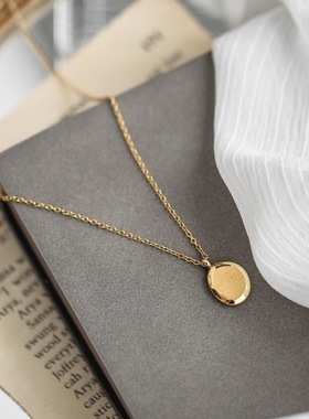 stainless steel Necklace Temperament Simple Gold round