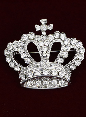 Trendy Couple Rhinestone Crown Brooch For Women Pin