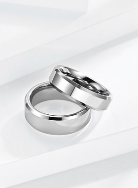 2024 6/8mm Tungsten Steel Ring Black Steel Color Men's Fashi