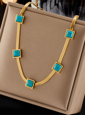 2023 316L Stainless Steel Blue Artificial Turquoise Snake