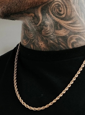 Classic Twisted Rope Chain Bracelet Men Stainless Steel