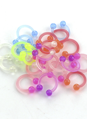 10PCS/20PCS  Luminous Acrylic Tongue Ring For Women Ear Sep