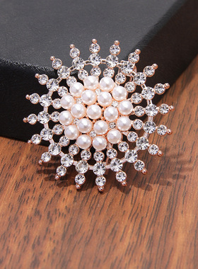 Fashion Rhinestone Imitation Pearl Brooch For Women Vintage