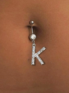New Rave A-Z Initial Letter Belly Button Nail Bar Barbell