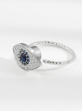 New niche temperament jewelry Devil's Eye Blue Diamond Ring