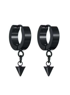 New Fashion 1 Pair 2 Colors Punk Women Stainless Earrings