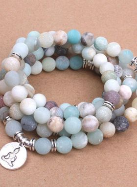 OM Buddha Charm Yoga Bracelet 108 Mala Necklace Dropshippin