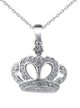1 PC Crown Pendant Necklace Multicolor Clear Rhinestone