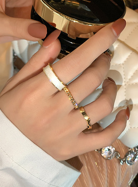 3PCS Punk Minimalist Gold Color Ring for Women Anillos