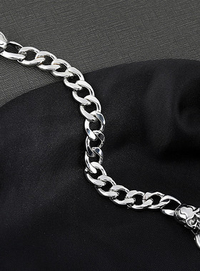 HNSP 12MM Stainless Steel Hand Chain Double Headed Skull