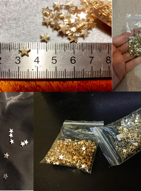 200pcs/lot 6*6mm Inside Hole 1mm CCB Gold Silver Color Star
