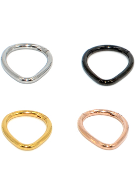 16g 1Piece Tear Drop Segment Hinged Rings Septum Nose