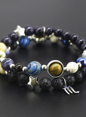 12 Zodiac Sign Constellation Bracelet For Women Galaxy