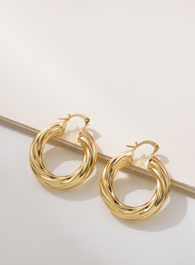 New Fashion Twist Metal Circle Geometric Round Circle