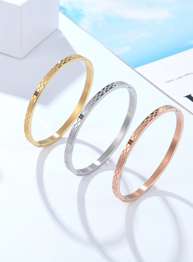 Trendy Bangle for Women Red and Green Charm Stainless Steel