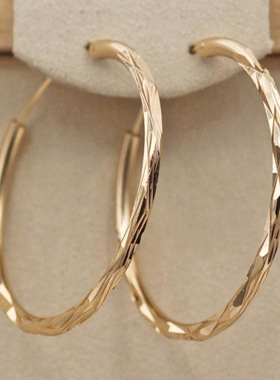 Classic Simple Hoop Earring for Women Gold Color Geometric