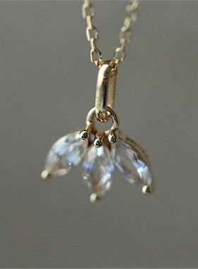 925 Sterling Silver Plating 14K Gold Inlaid Crystal French