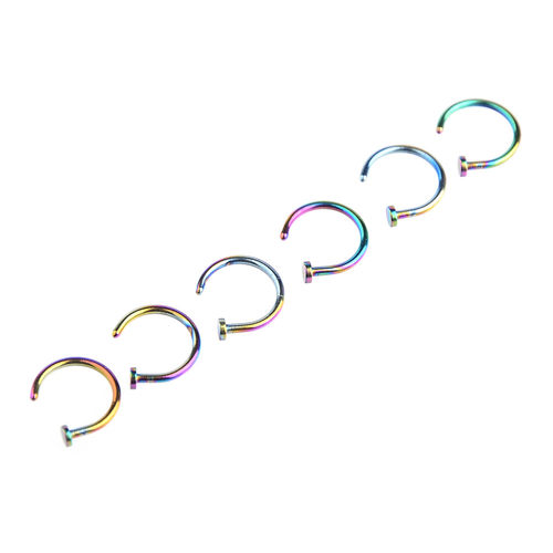 New 1Pc Stainless Steel 6/8/10mm Nostril Nose Hoop Stud Ring - 图2