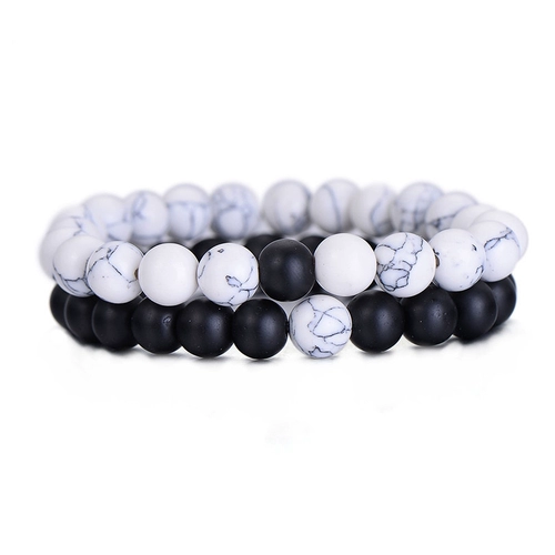Новые 2pcs/Set Пары Браслет расстояния классический камень природы камень