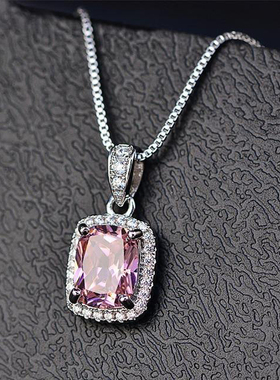 Geometric Cubic Zirconia Pendant Necklace for Women Luxury