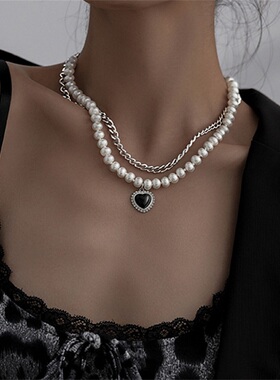 IFMIA New Vintage Link Chain Heart Pendant Necklace Female