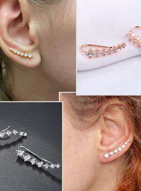 Special Peas Climbing Clip on Earrings for Women White