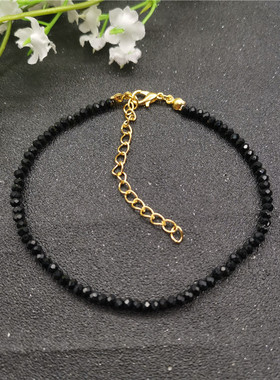 New Arrival Black 3mm Crystal Beads Anklet for Women