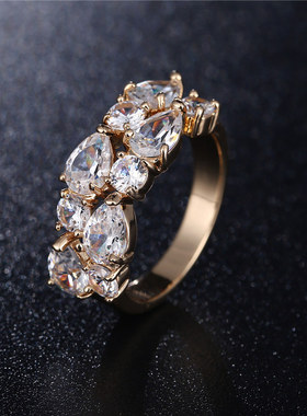 New Crystal Zircon Rings Classic Semi-precious Stone Stud