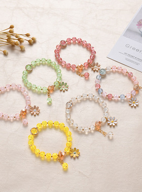 2022 New Korean Flowers Daisy Bracelets Bohemian Colorful