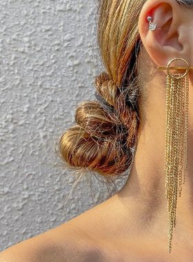 New Long Tassel  Drop Earring For Women Geometry Dangle