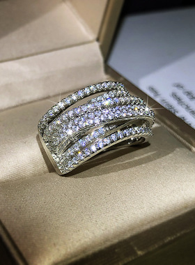 Wide 925 Sterling Silver Women Rings Interweave Design