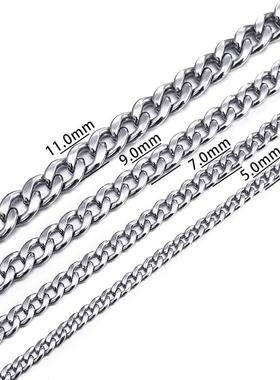 Jiayiqi 3-11 mm Men Chain Bracelet Stainless Steel Curb