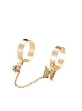 Butterfly Pendant Punk Cool Hiphop Chain Rings Adjustable