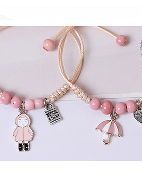 Handmade Umbrella Love Heart Lock Lucky Braided Rope