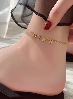 2022 New Fashion Letter Star Stainless Steel Anklet for