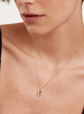 925 Sterling Gold Color Zircon CZ Alphabet 26 Letter A-Z