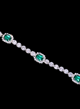 Sexy Green Crystal Chest Chain Harness Stainless Steel