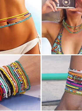 Bohemian Colorful Beaded Waist Chain for Women  Plus Size