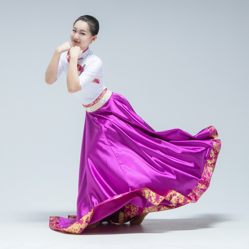 舞裁缝旗舰店舞裁缝新款藏族舞蹈演出服中国风藏族服装女民族风大摆裙舞蹈服1