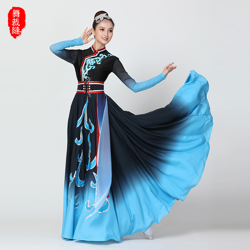 舞裁缝旗舰店新款蒙古族服装秋冬季现代舞天边蒙古舞蹈演出服女民族风成人定做1
