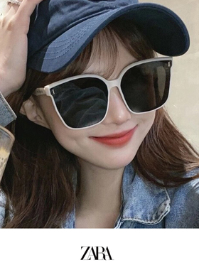 zara白色框墨镜女夏防晒太阳镜